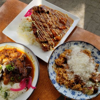 Tanuki Restaurant - Top (Tonkatsu Curry) Bottom Left (Hayashi Beef /Ox Tail Rice) Bottom Right (Bolognese Pasta) - Japanese Near Me - Markham, Ontario Tanuki Restaurant - Top (Tonkatsu Curry) Bottom Left (Hayashi Beef /Ox Tail Rice) Bottom Right (Bolognese Pasta) - Japanese Near Me - Markham, Ontario