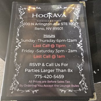 Hookava - Front page of the menu - Hookah Bars Near Me - Reno, Nevada Hookava - Front page of the menu - Hookah Bars Near Me - Reno, Nevada