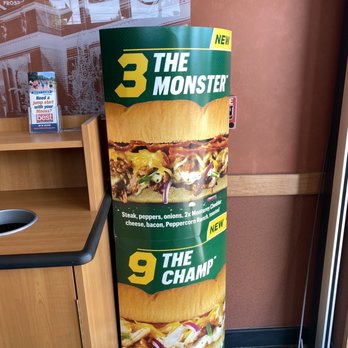 Subway - the monster sandwich on display in a restaurant - Fast Food Near Me - Wakefield, Rhode Island Subway - the monster sandwich on display in a restaurant - Fast Food Near Me - Wakefield, Rhode Island