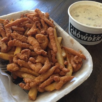 Pike Place Chowder - Pacific Place - New England clam chowder, clam strips and fries - Seafood Near Me - Seattle, Washington