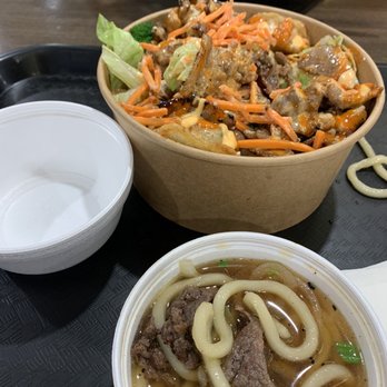 Snack House - Shared the beef udon and the pork cupbop - Korean Near Me - Naperville, Illinois