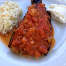 Imam bayıldı, stuffed aubergine. Delicious! Imam bayıldı, stuffed aubergine. Delicious!
