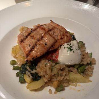 Tuscarora Mill - Summer Risotto with Salmon - New American Near Me - Leesburg, Virginia Tuscarora Mill - Summer Risotto with Salmon - New American Near Me - Leesburg, Virginia