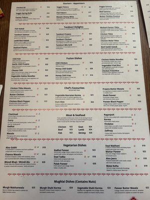 Menu photo 1 Tandoori Fuzion St. Albert, AB Menu photo 1 Tandoori Fuzion St. Albert, AB