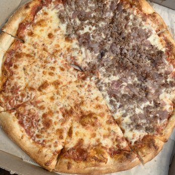 Nick's Pizzeria - 1/2 Plain 1/2 sausage and onion... so good! - Pizza Near Me - Pilesgrove, New Jersey Nick's Pizzeria - 1/2 Plain 1/2 sausage and onion... so good! - Pizza Near Me - Pilesgrove, New Jersey