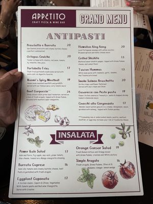 Menu photo 1 Appetito Craft Pizza & Wine Bar Honolulu, HI Menu photo 1 Appetito Craft Pizza & Wine Bar Honolulu, HI