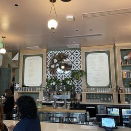 Facing the bar at the order counter