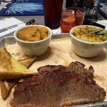 Gettin' Basted - Brisket, corn brûlée and sweet potatoes - Barbeque Near Me - Branson, Missouri