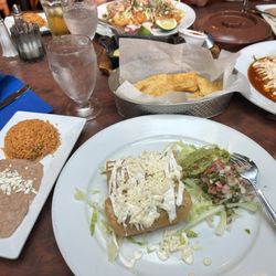 Hacienda La Paloma - Shredded beef chimichangas, veggie enchiladas i think & fish tacos
