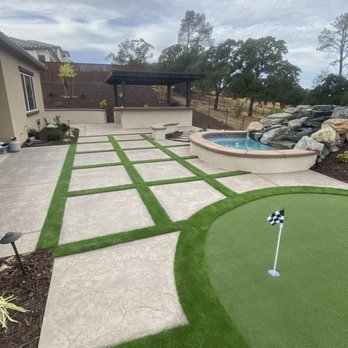 Cascadian Landscape - a backyard putting green - General Contractors Near Me - El Dorado Hills, California Cascadian Landscape - a backyard putting green - General Contractors Near Me - El Dorado Hills, California
