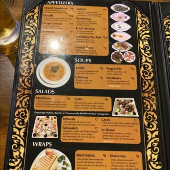 Mashawy - Menu side 1 - Mediterranean Near Me - Marianna, Florida