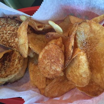 Tricky Fish - Grilled cheese and home made chips for my girl. - Seafood Near Me - Charleston, West Virginia Tricky Fish - Grilled cheese and home made chips for my girl. - Seafood Near Me - Charleston, West Virginia