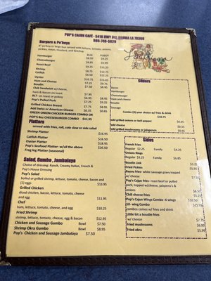 Menu photo 3 Pop’s Cajun Cafe Houma, LA