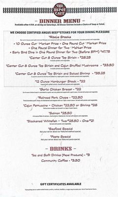 Menu photo 1 The Depot Cafe Fredericktown, MO