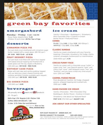 Menu photo 2 Happy Joe's Green Bay, WI