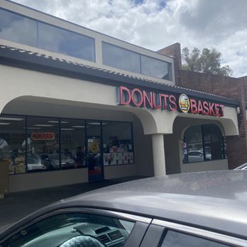 Donut Basket - Signage over entrance. - Donuts Near Me - Pleasanton, California