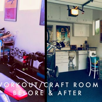 Home Organizers Plus - Extra Garage turned into craft and workout space - Home Organization Near Me