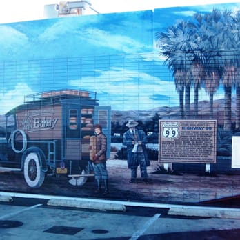 Clark's Travel Center - a mural of a truck and people - Gas Stations Near Me - Indio, California