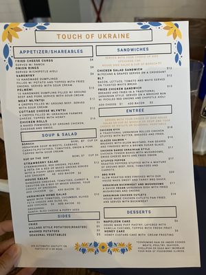 Menu photo 7 Touch of Ukraine Madison, WI