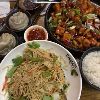 Inchin's Bamboo Garden - Momos (4 pcs), hakka noodles, kung pao paneer - Asian Fusion Near Me - Sunnyvale, California