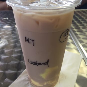 Boba Cafe - Large Milk Tea with Custard - Bubble Tea Near Me - Ewa Beach, Hawaii Boba Cafe - Large Milk Tea with Custard - Bubble Tea Near Me - Ewa Beach, Hawaii