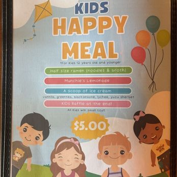 Munchie-Ken - Kids Happy Meal Menu (Feb 2024) - Ramen Near Me - Fountain Valley, California