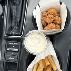Fusion Boba Cafe - Small Popcorn Chicken, Small Fries, and ranch