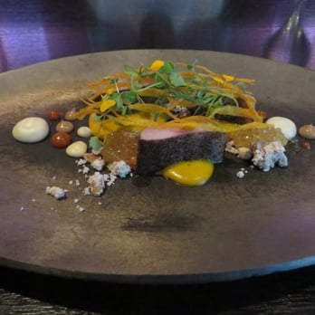 Alinea - Brook Trout [uchiki kuri squash, thai banana, blis] - New American Near Me - Chicago, Illinois