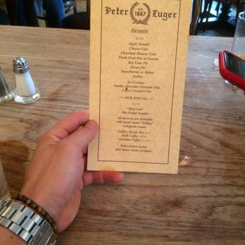 Peter Luger - Dessert menu, nothing special. - Steakhouses Near Me - Brooklyn, New York Peter Luger - Dessert menu, nothing special. - Steakhouses Near Me - Brooklyn, New York