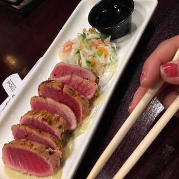 Gordon Biersch - Ahi Tuna. There's a very spicy wasabi creme under it so be sure to get that on the side if you're sensitive to spice. - Breweries Near Me - Atlanta, Georgia