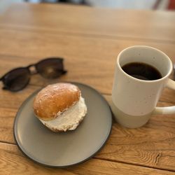 Neighbors Coffee & Co - Creme filled donut!