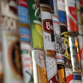 Larimer Beer Hall - Wall of vintage beer cans. - Sports Bars Near Me - Denver, Colorado Larimer Beer Hall - Wall of vintage beer cans. - Sports Bars Near Me - Denver, Colorado