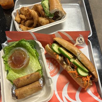 Roostar Vietnamese Grill - Pork Banh Mi and Egg Rolls - Vietnamese Near Me - Houston, Texas