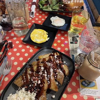 Geppetto Cafe - Raspberry and Goat Cheese French Toast Monte Cristo French Toast Sandwich - Creperies Near Me - Pittsburgh, Pennsylvania