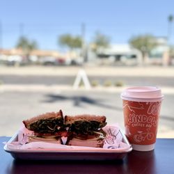 Window Coffee Bar - Turkey sandwich and coffee
