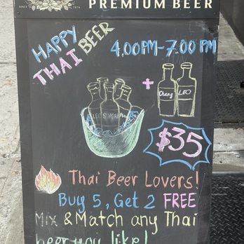 Hero Thai-Izakaya - Happy hour on a Tuesday. Bucket of Thai beers 7 for $35 - Thai Near Me - Astoria, New York Hero Thai-Izakaya - Happy hour on a Tuesday. Bucket of Thai beers 7 for $35 - Thai Near Me - Astoria, New York