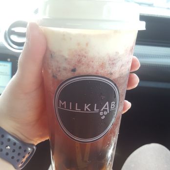 Milk Lab - Cary - Strawberry milk cap tea with boba - Ice Cream & Frozen Yogurt Near Me - Cary, North Carolina