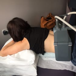 The Body Clinic At Bay Area Cosmetic Dermatology - A Bay Area Body patient at an Open House demonstrating the Vanquish - a noninvasive, fat reduction treatment.