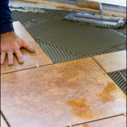 Floortech Scotland - Commercial tiling in progress