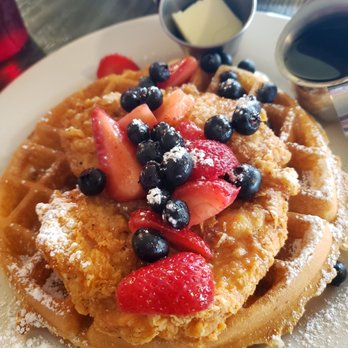 Nadeen's Hermitage Haven - Chicken and waffles. Two different people in my party ordered this. One chicken had no flavor, the other one did. Order at your own risk. - Breakfast & Brunch Near Me - Hermitage, Tennessee
