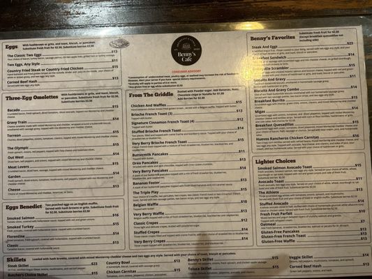 Menu photo 4 Benny’s Café Breakfast and Lunch Colleyville, TX