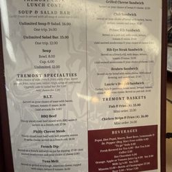 Tremont Cafe - Menu