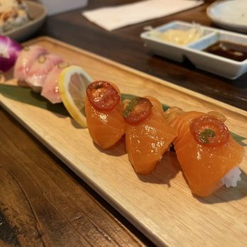 Koi Sushi Izakaya - Yellowtail and salmon nigiris - Sushi Bars Near Me - Carrollton, Texas