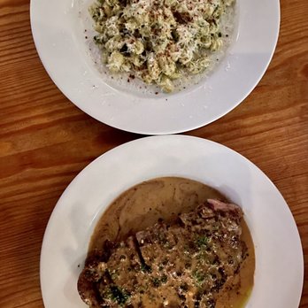 Vern's - Rib eye special and their amazing gnocchittini - New American Near Me - Charleston, South Carolina