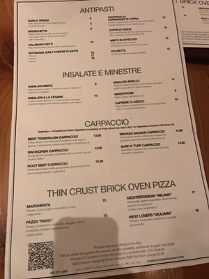 Menu photo 6 Carpaccio Restaurant Niagara Falls, ON