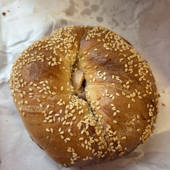Gotham Bagels - Sesame bagel toasted with tart cherry honey cream cheese - Bagels Near Me - Madison, Wisconsin