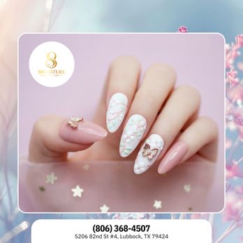 Signature Nails & Spa - &
(806) 368-4507
5206 82nd St #4, Lubbock, TX 79424 - Nail Salons Near Me - Lubbock, Texas Signature Nails & Spa - &
(806) 368-4507
5206 82nd St #4, Lubbock, TX 79424 - Nail Salons Near Me - Lubbock, Texas