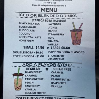 We Love Boba - Menu - Coffee & Tea Near Me - Pahrump, Nevada We Love Boba - Menu - Coffee & Tea Near Me - Pahrump, Nevada