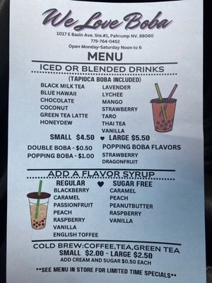 Menu photo 2 We Love Boba Pahrump, NV Menu photo 2 We Love Boba Pahrump, NV