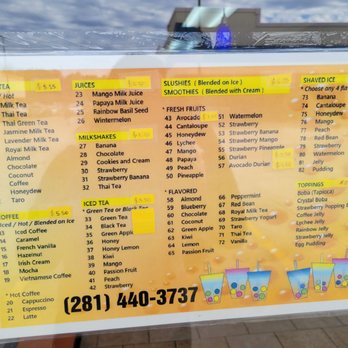 Tea Bubblers - Menu - Coffee & Tea Near Me - Houston, Texas